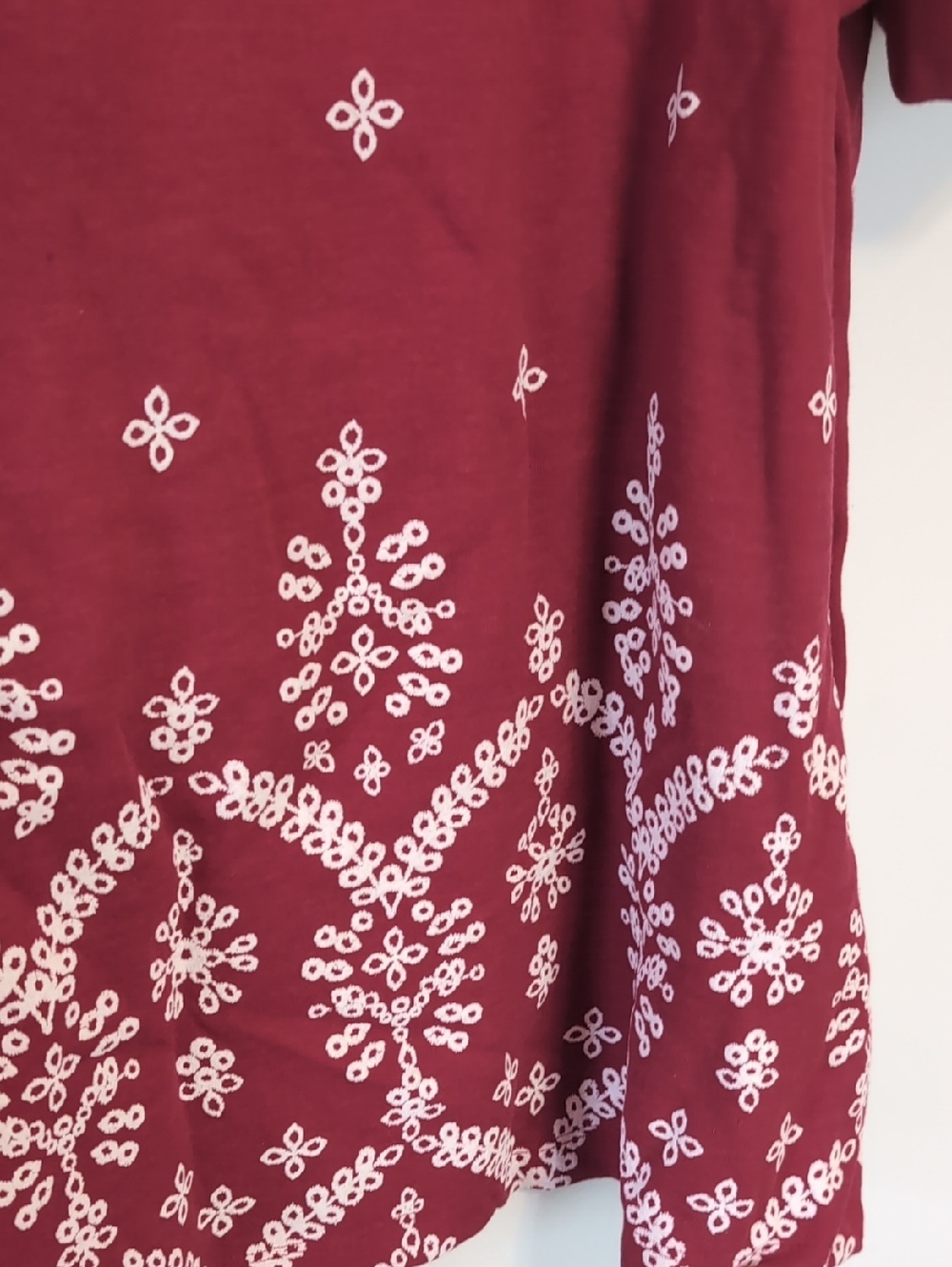 Karen Scott Red Cuff Sleeve Patterned Blouse Size 3x - Picture 3 of 5